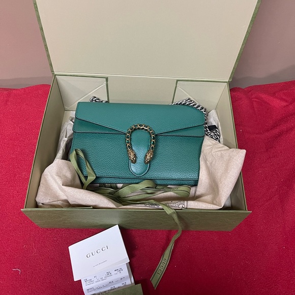GUCCI DIONYSUS GREEN SHOULDER BAG 400249 CAOGX With Hardware BOX BAG CARD Ribbon - Picture 9 of 16